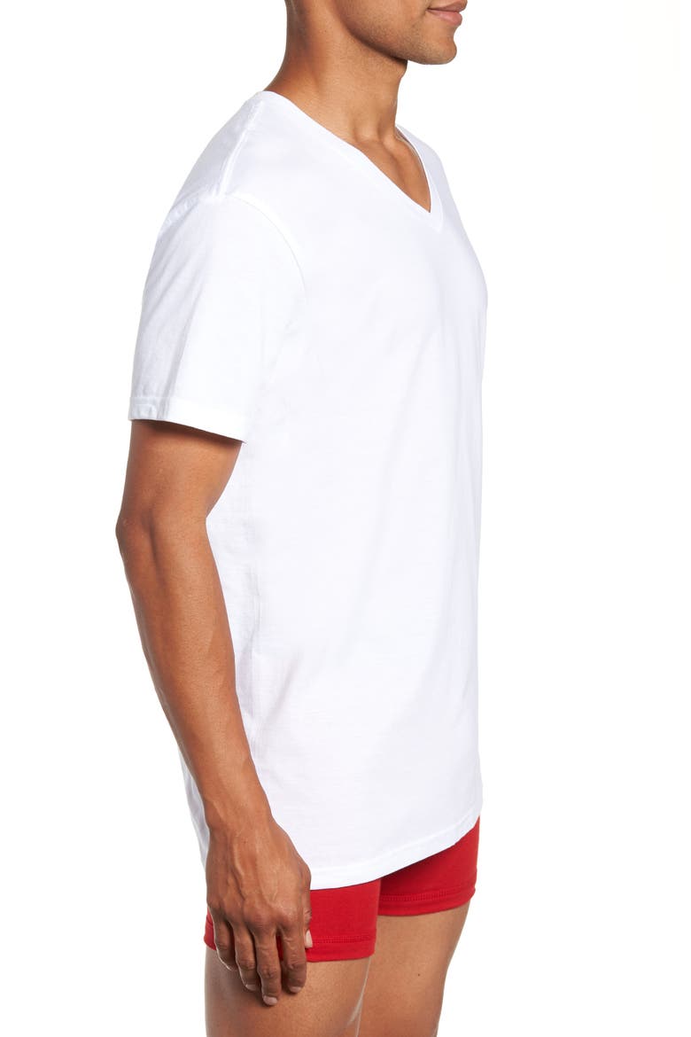 5-Pack V-Neck Undershirts, Alternate, color, WHITE
