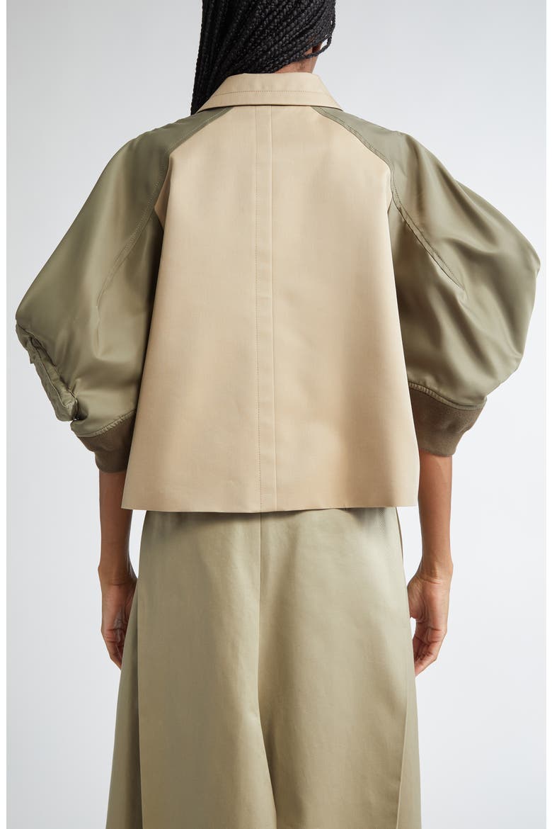 Gabardine & Twill Raglan Sleeve Jacket, Alternate, color, BEIGE X TAUPE