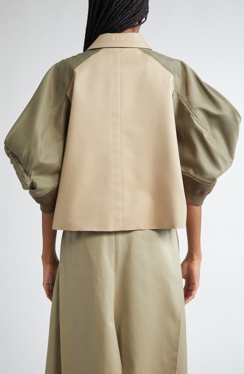 Sacai Gabardine & Twill Raglan Sleeve Jacket, Alternate, color,