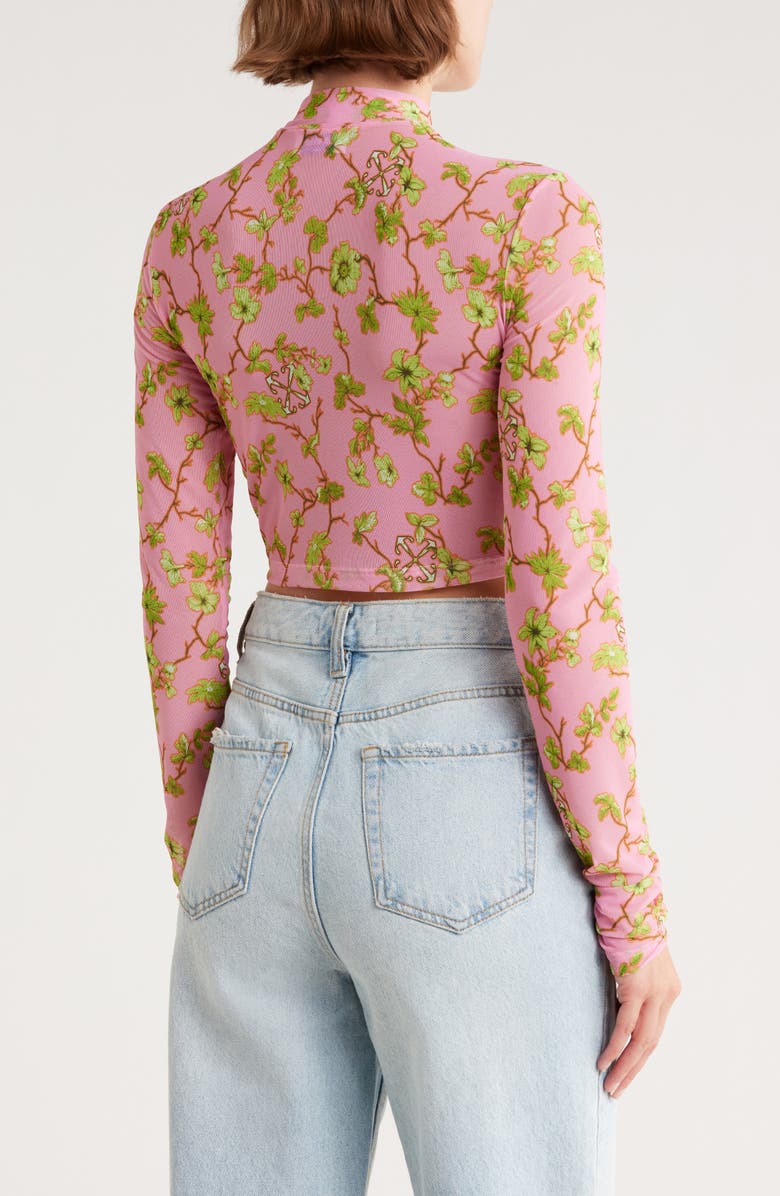 Off-White Ramage Tulle Crop Top, Alternate, color, Sea Pink