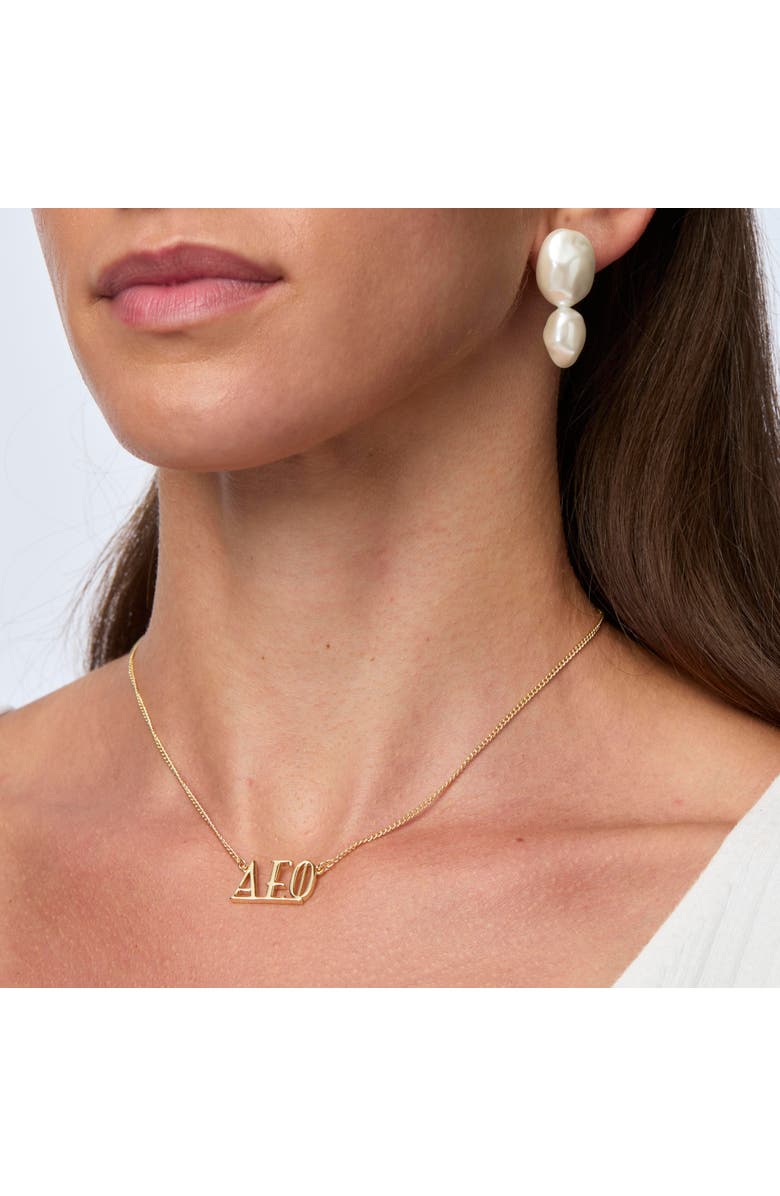 Lele Sadoughi Alpha Epsilon Phi Charm Necklace, Alternate, color, Gold 720