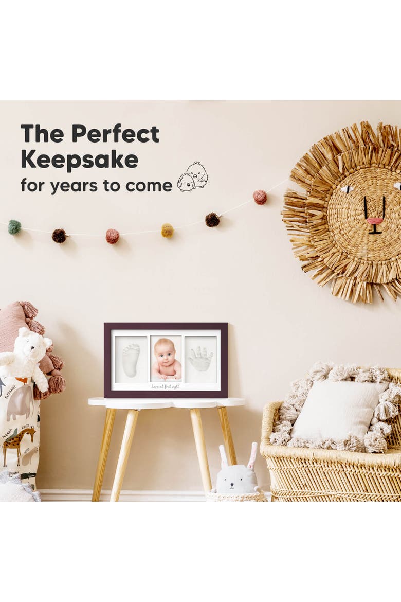 Baby Handprint & Footprint Keepsake Duo Frame, Alternate, color, Auburn