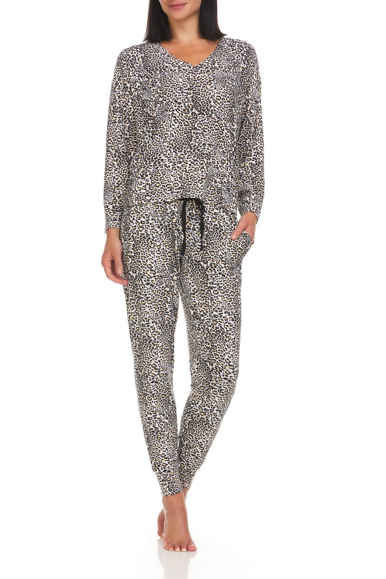 Trina Animal Print Pajamas, Main, color, IVORY