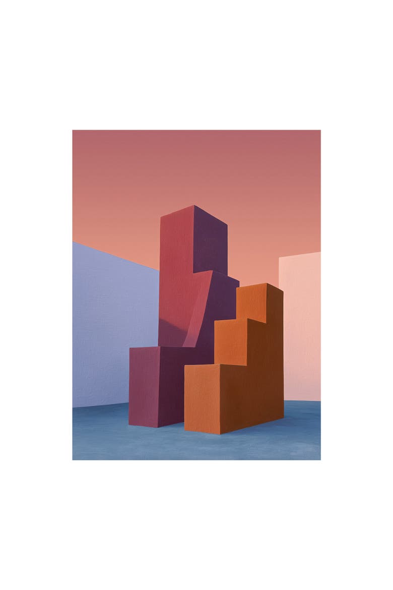 Form and Structure No. 02 Geometric Abstract Art Print, Main, color, Black Frame - 12x16