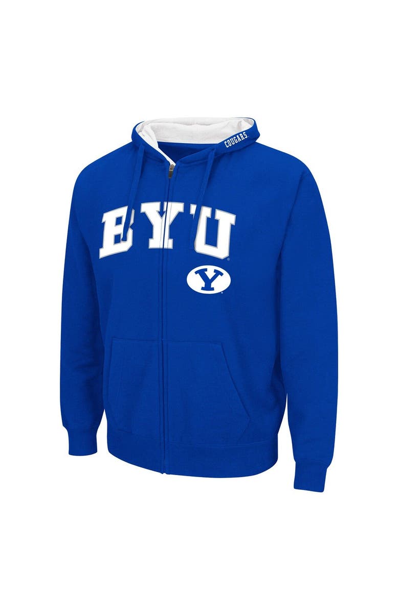 COLOSSEUM Men's Colosseum Royal BYU Cougars Arch & Team Logo 3.0 Full-Zip Hoodie, Alternate, color, 