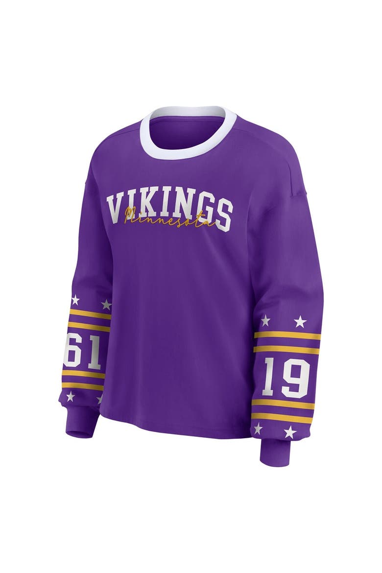 Women's WEAR by Erin Andrews Purple Minnesota Vikings Plus Size Sport Long-Sleeve T-Shirt, Alternate, color, Purple