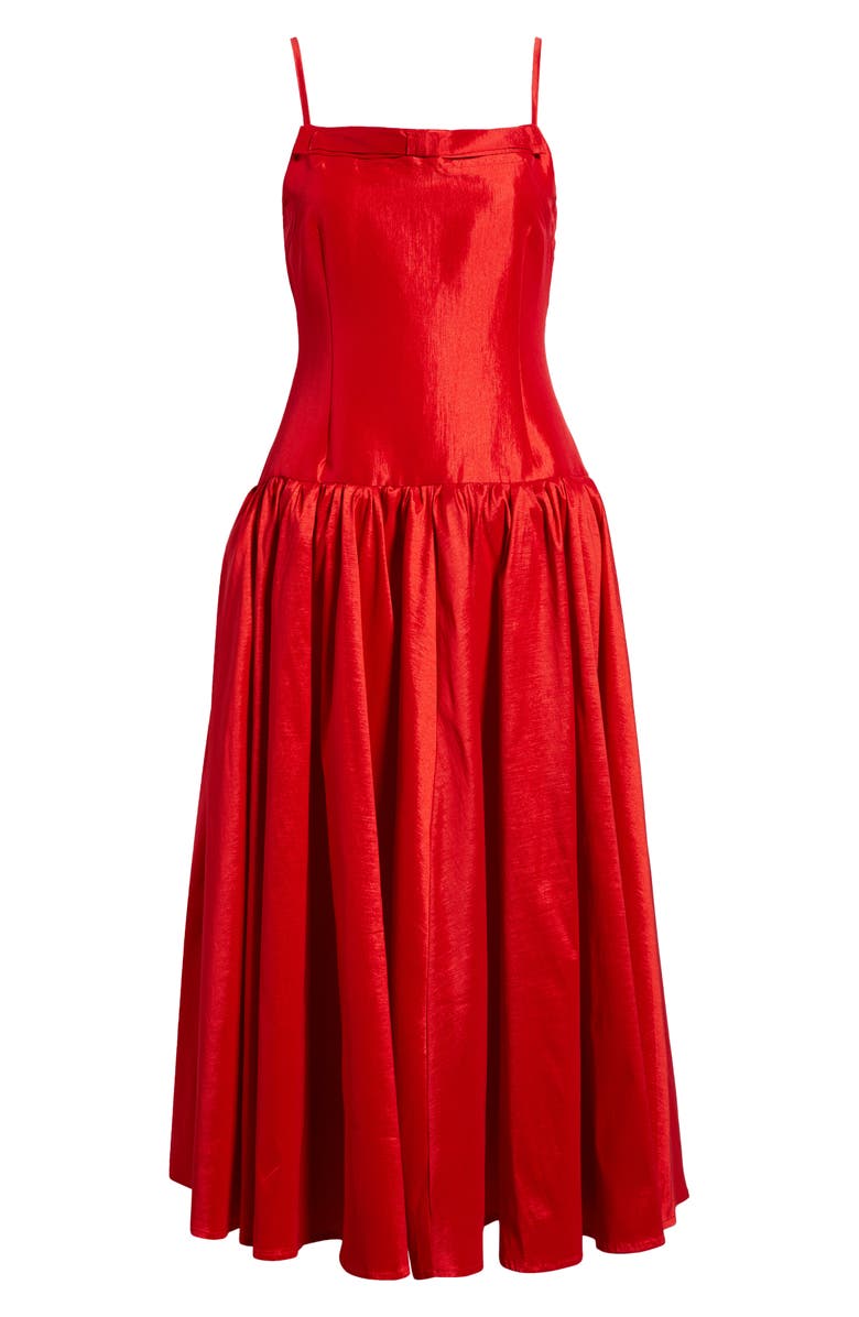 Sister Jane Quartet Taffeta Midi Dress, Alternate, color, Red