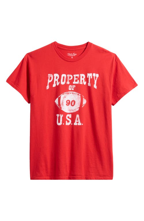Junk Food Property Of Usa Cotton Graphic T-shirt In Red