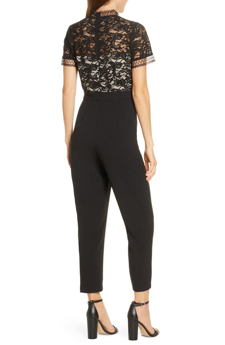 Eliza J Lace Bodice Jumpsuit, Alternate, color, 