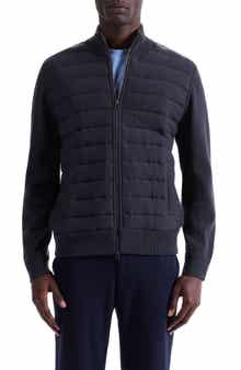 Quilted Zip-Up Sweater Jacket