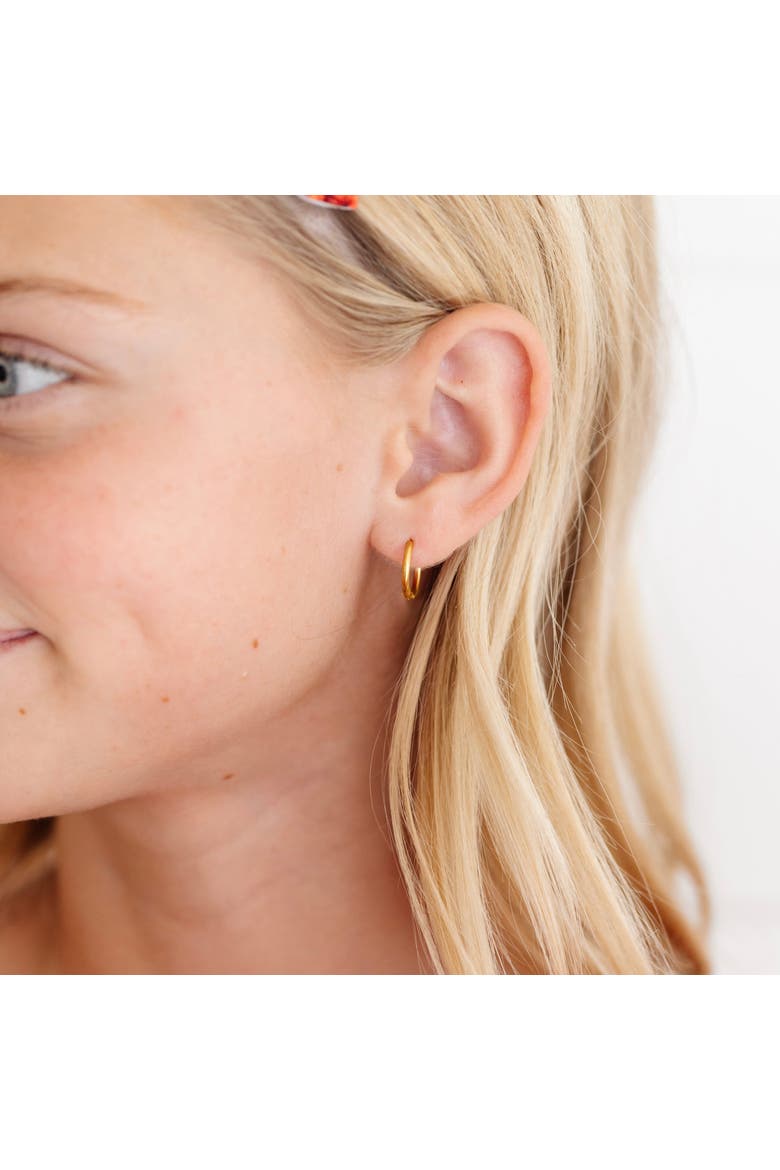Thin Gold Hoop 8mm Earrings, Alternate, color, Gold