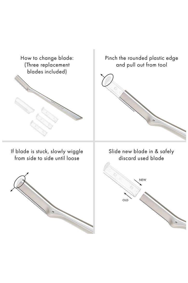 4-Pack Facial Razor Replacement Heads, Alternate, color, SILVER