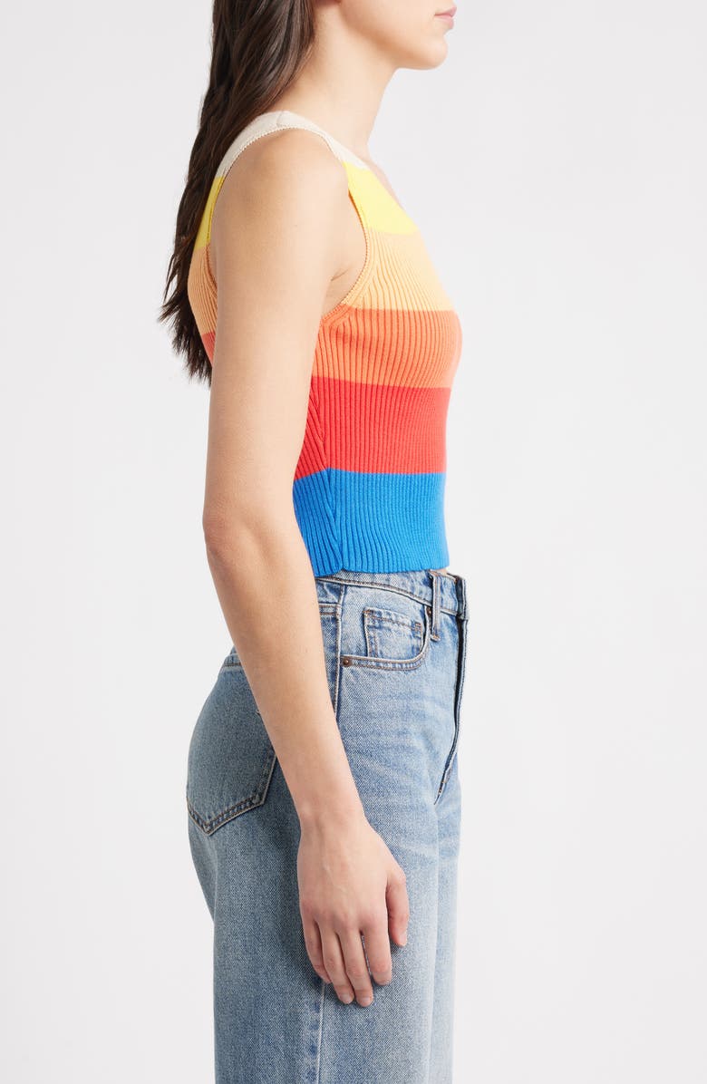 MOTHER The Colorblock Sleeveless Rib Sweater, Alternate, color, Over The Horizon