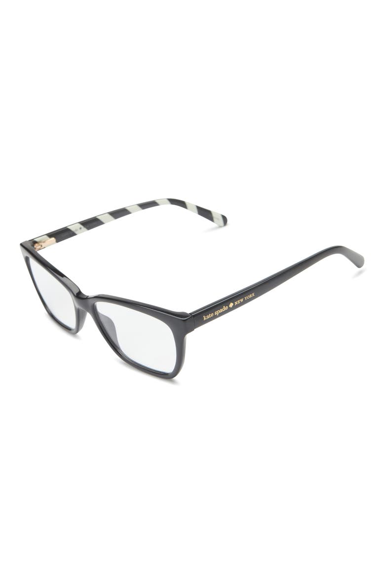 Pava 52mm Rectangular Reading Glasses, Alternate, color, BLACK