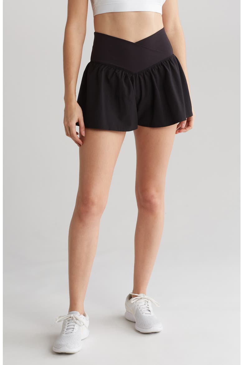 Flowy Woven Shorts, Main, color, BLACK