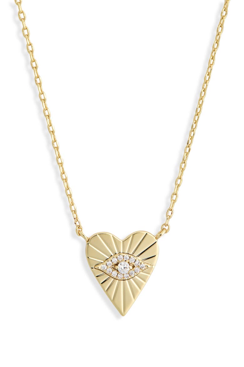 Tinsley Evil Eye Heart Pendant Necklace, Main, color, GOLD