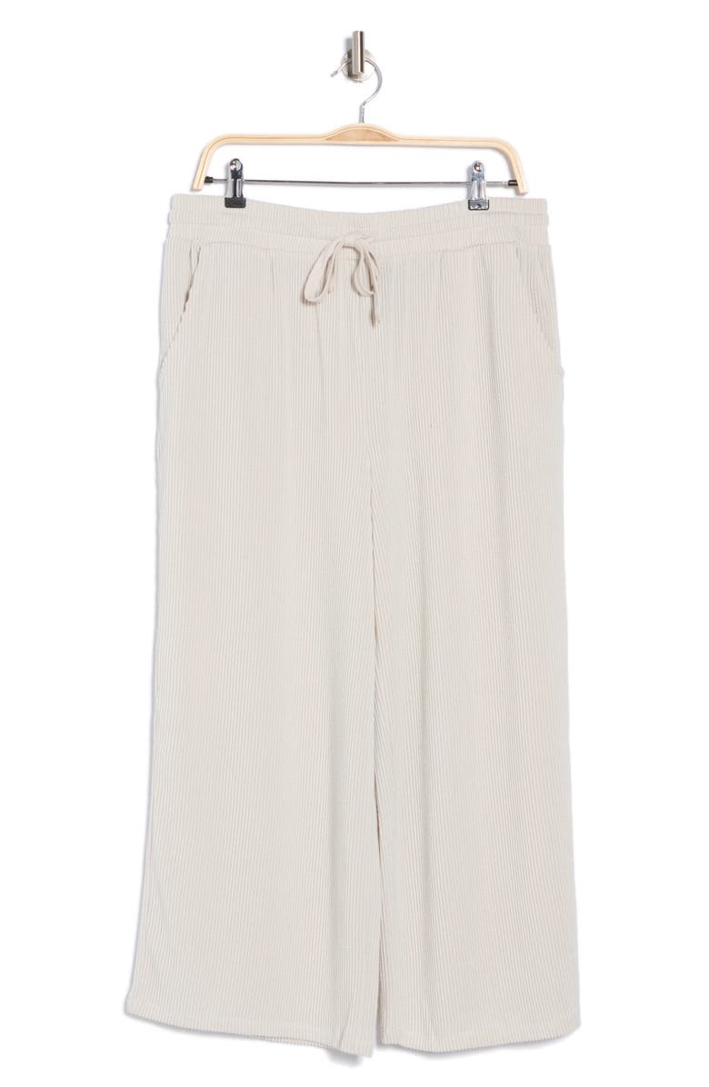 Bobeau Ember Ribbed Wide Leg Pants, Main, color, Egret