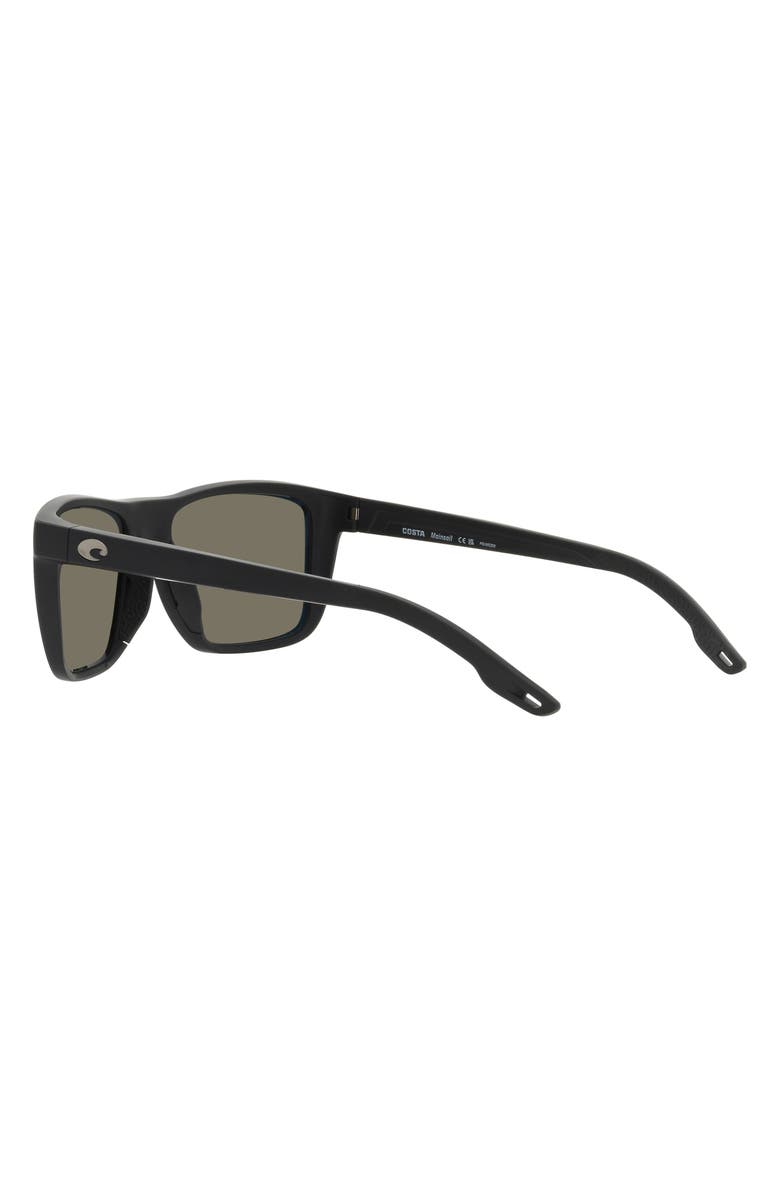 Costa Del Mar Mainsail 55mm Mirrored Polarized Rectangular Sunglasses, Alternate, color, Matte Black