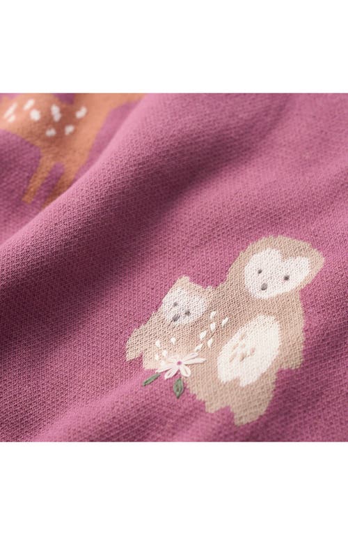 Elegant Baby Forest Family Cotton Knit Blanket In Dark Violet