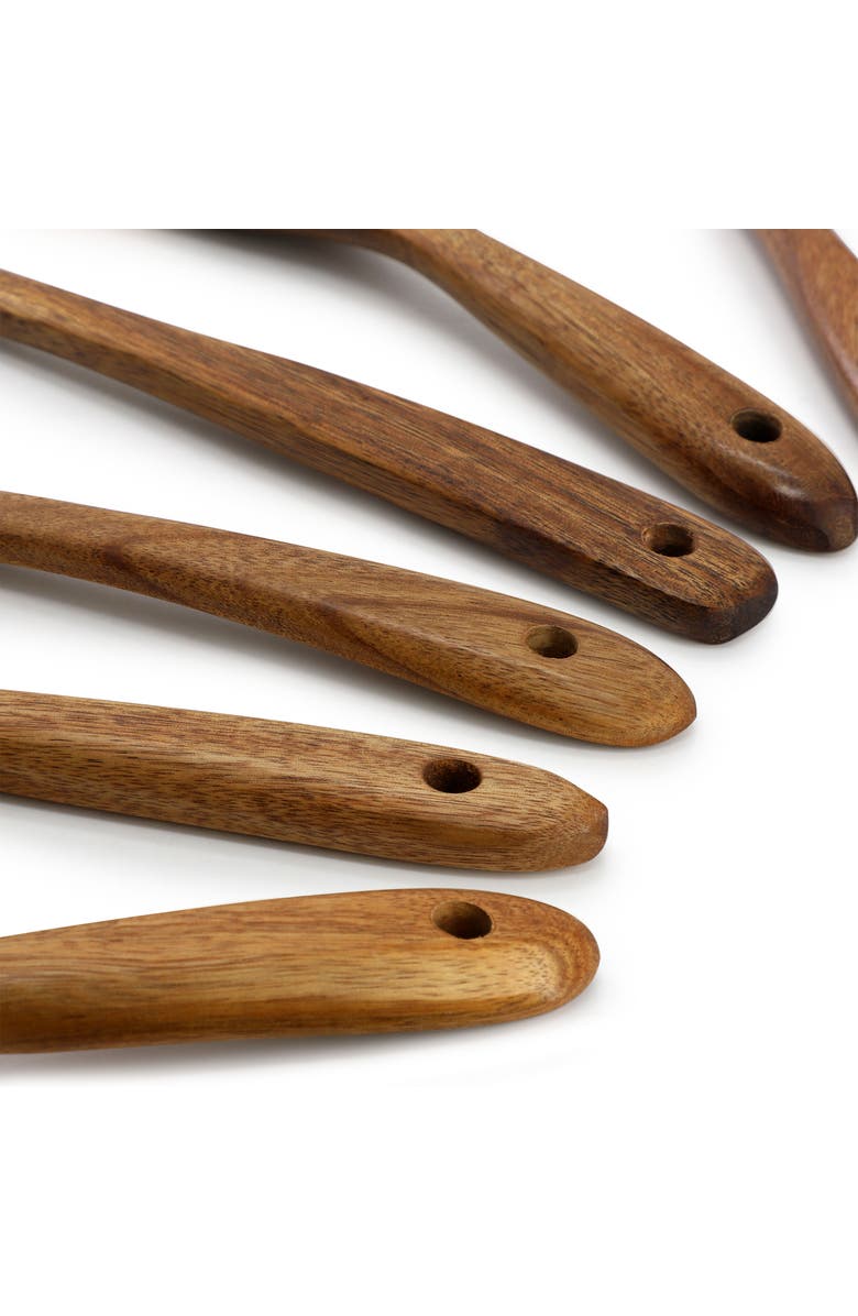 Megachef 6 Piece Acacia Wood Kitchen Utensil Set, Alternate, color, Acacia