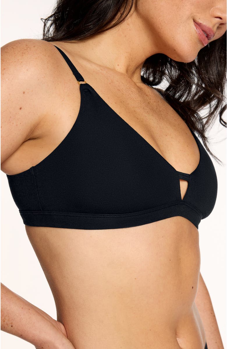 Pepper Supima<sup>®</sup> Cotton Wirefree Bra, Alternate, color, Black
