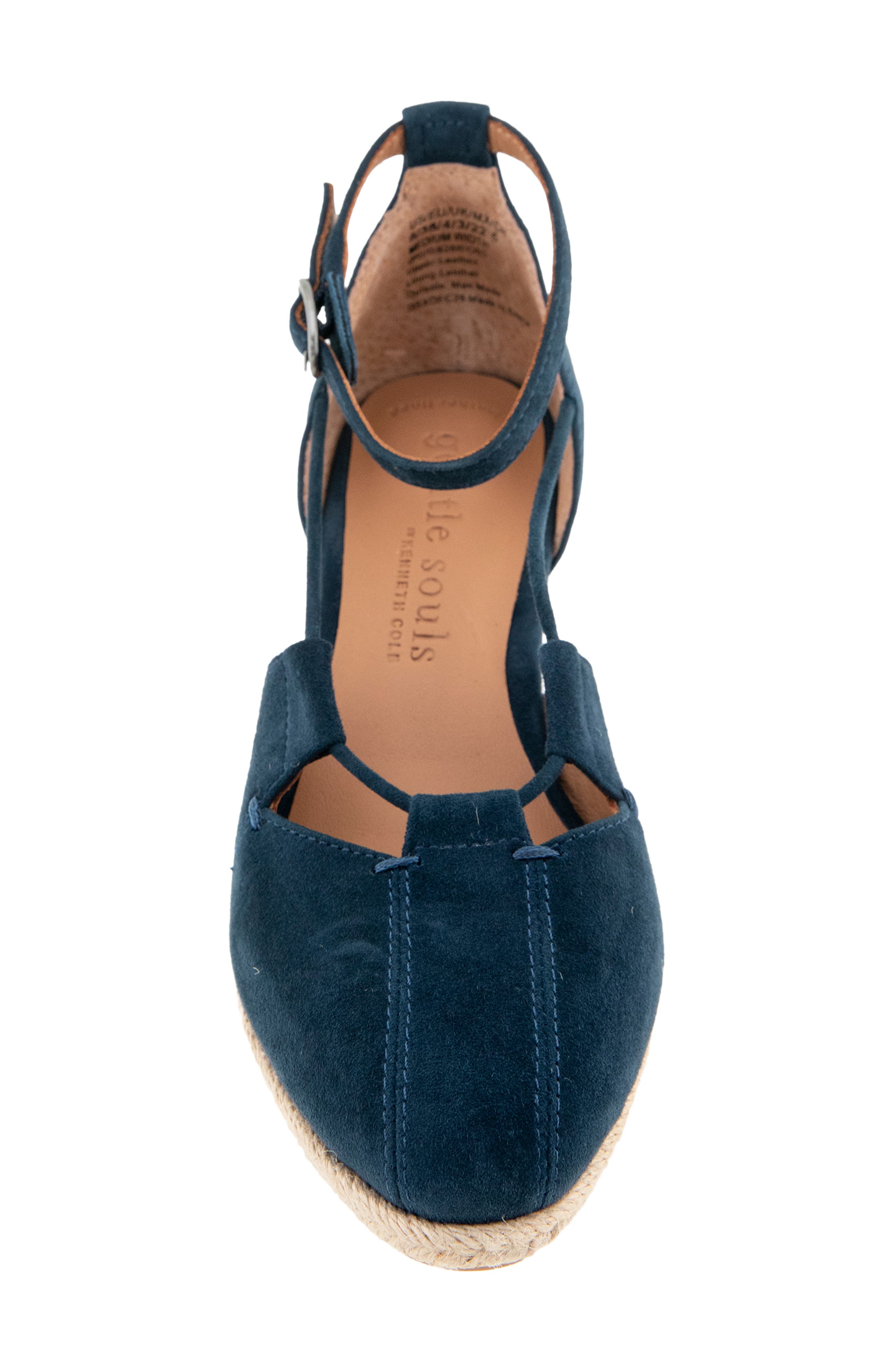 Ori Ankle Strap Platform Wedge Espadrille, Alternate, color, NAVY SUEDE