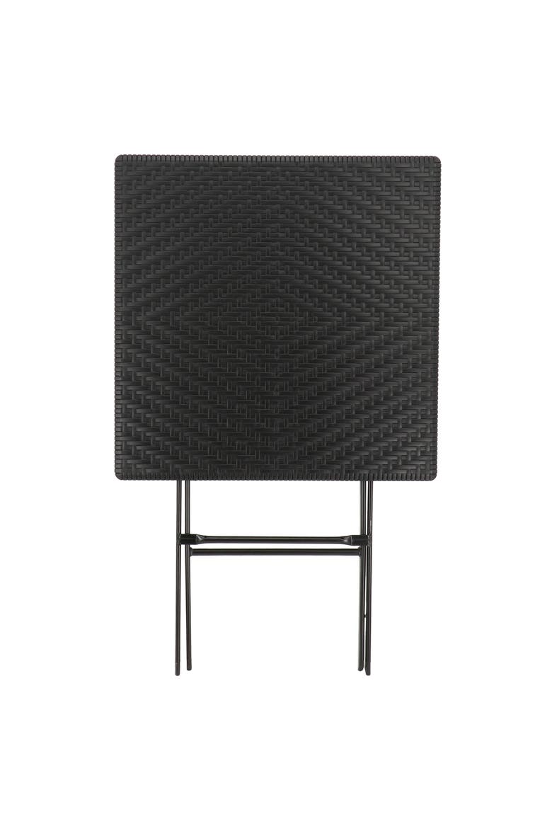 Plastic Rattan Folding Square Table, Alternate, color, Black