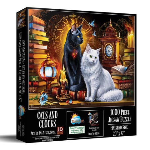 Cats and Clocks 1000 piece Jigsaw Puzzle for Adults