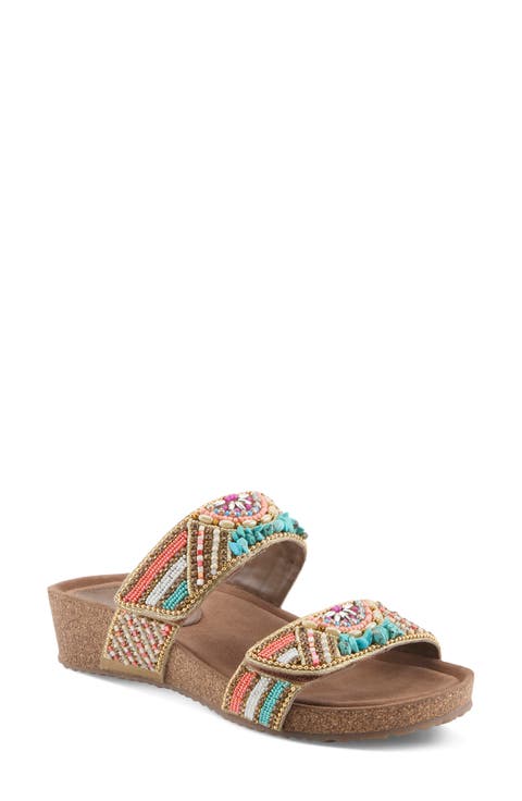 Bahamain Hand Beaded Platform Sandal (Women)