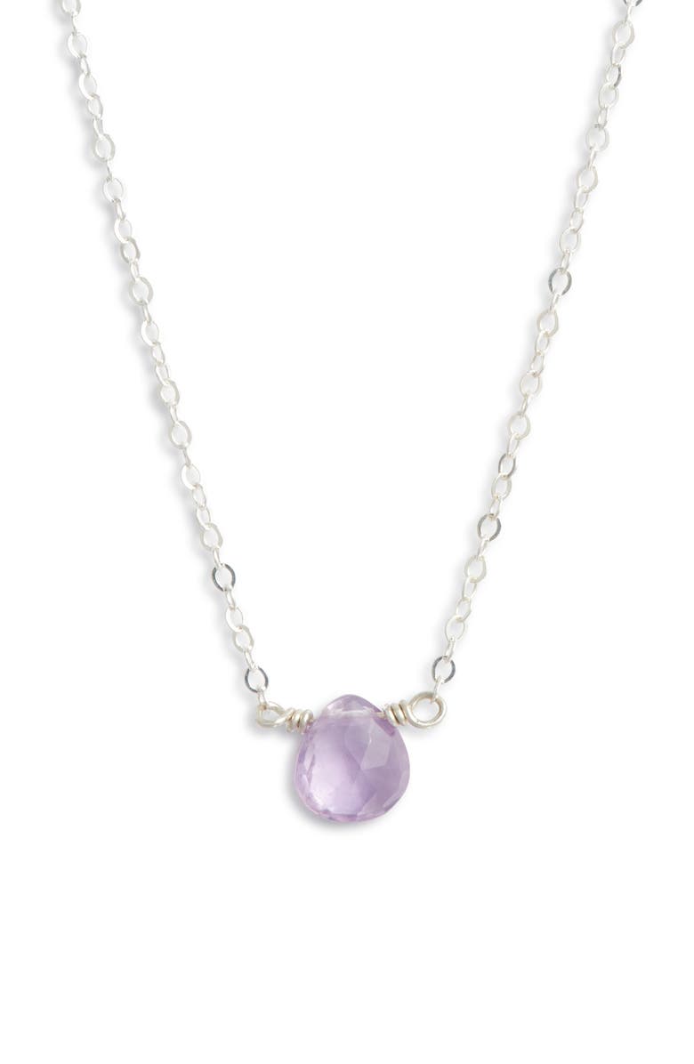 Nashelle Birthstone Pendant Necklace, Main, color, Sterling Silver