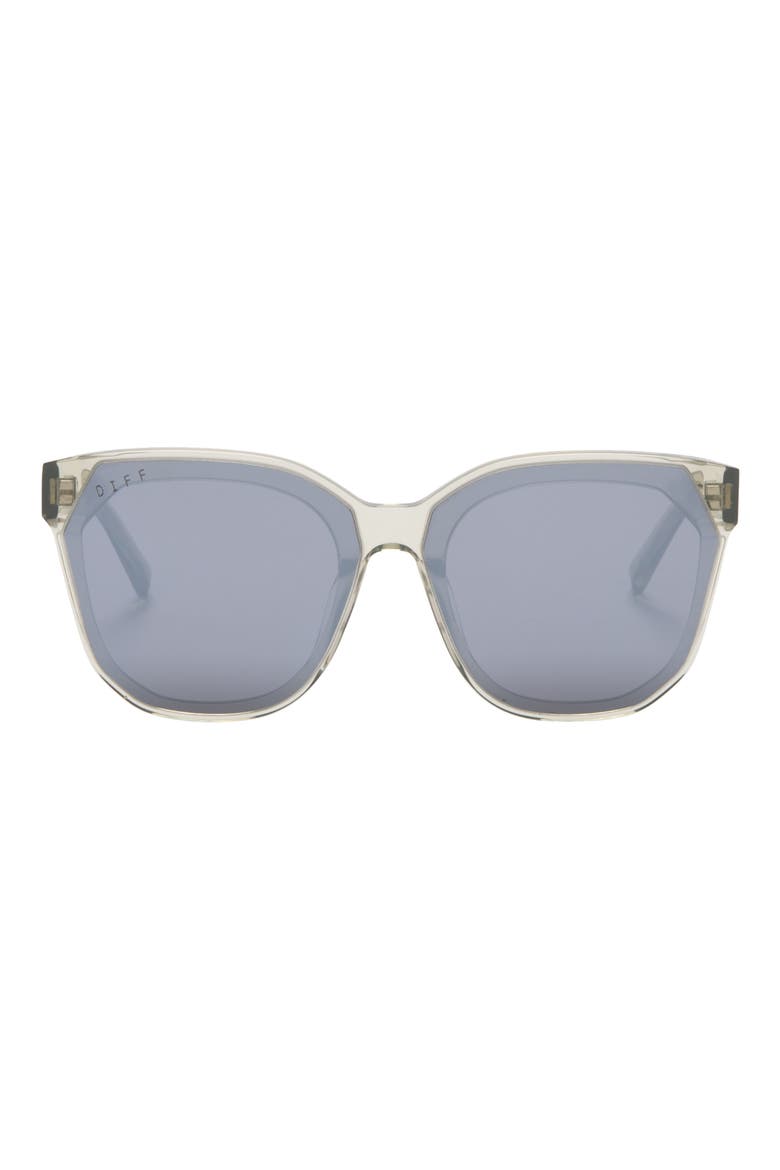 Gia 62mm Oversize Square Sunglasses, Main, color, OLIVE CRYSTAL/ GREY MIRROR