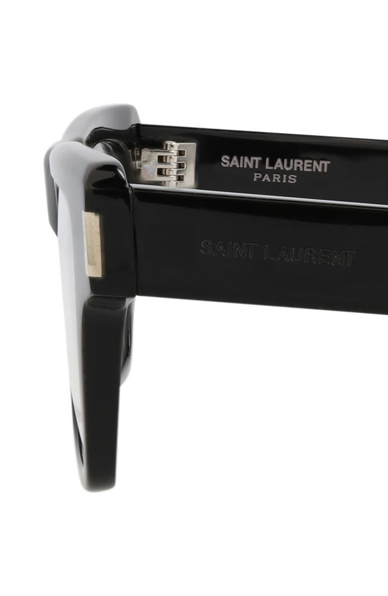 Saint Laurent 51mm Square Optical Frames, Alternate, color, Black Black Transparent