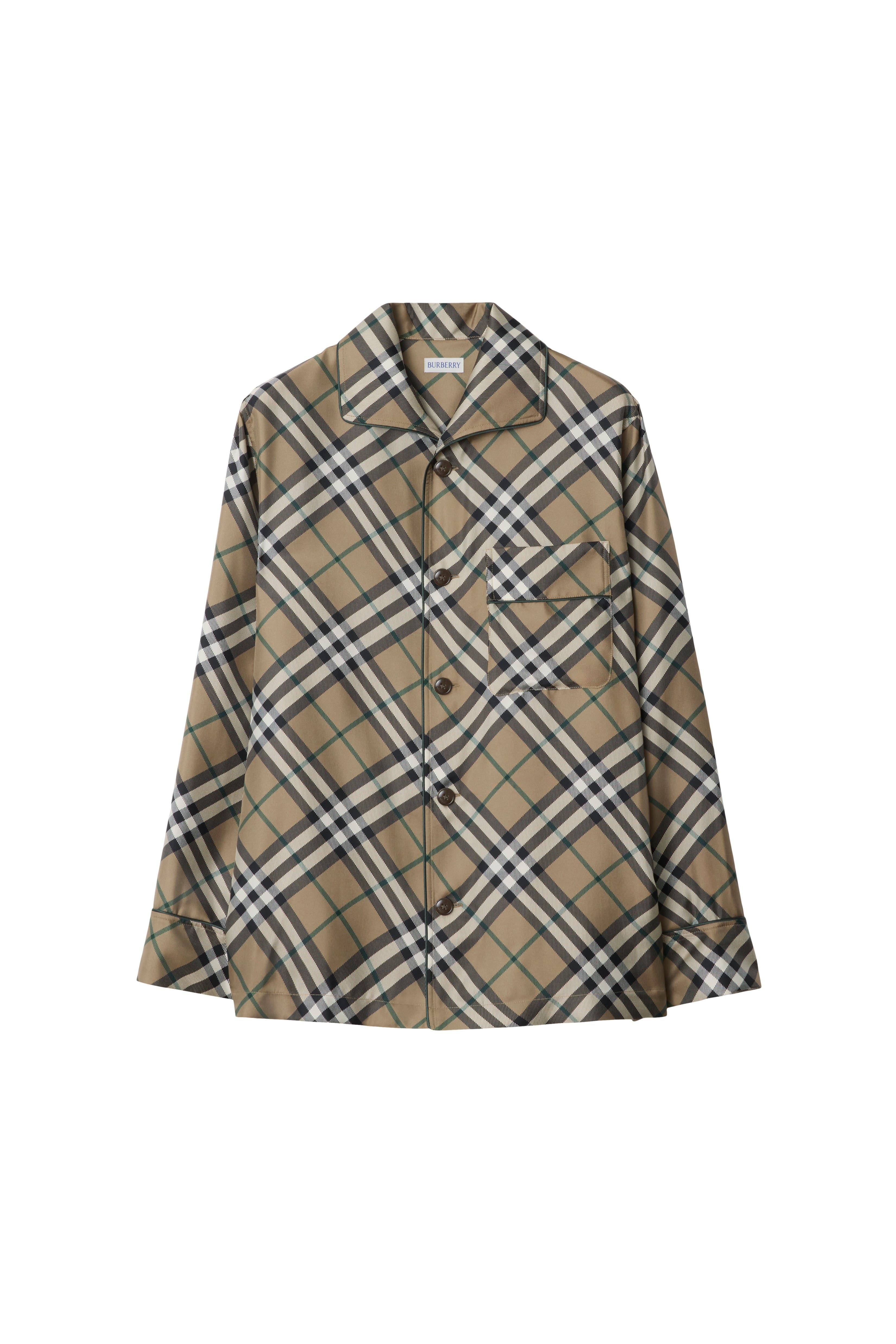 Check Silk Pyjama Shirt - image 2