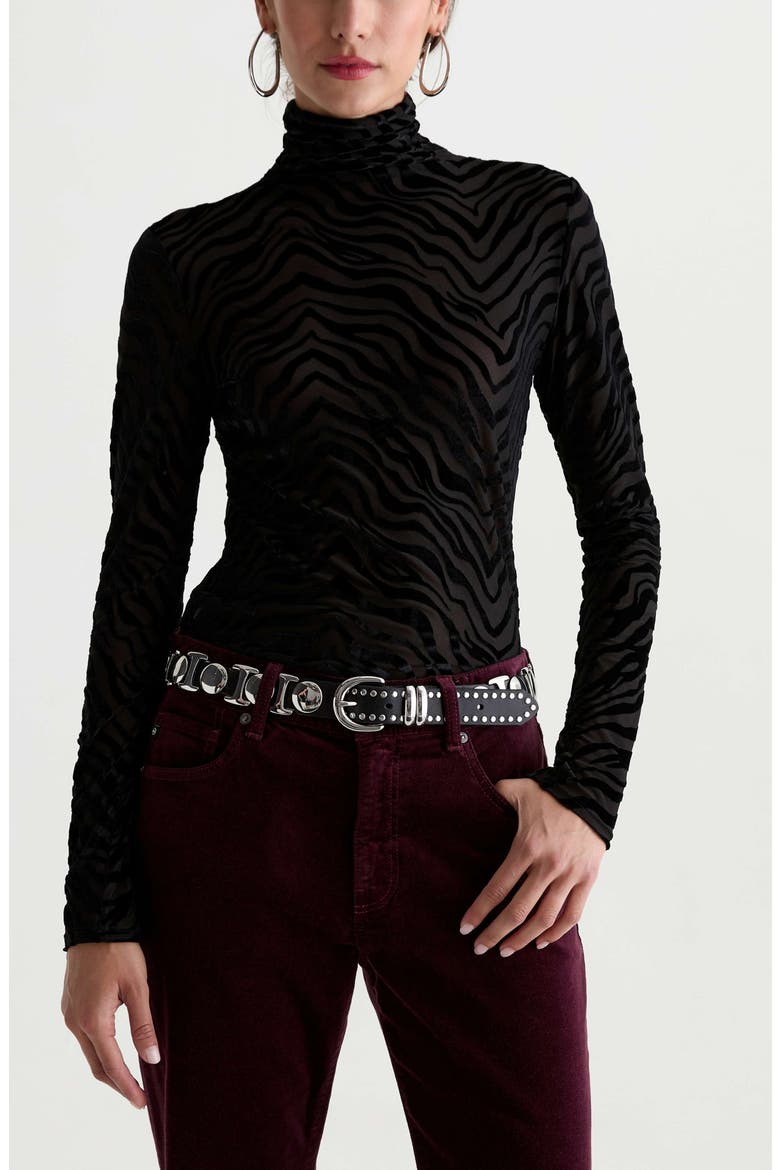 Chels Turtleneck Top, Main, color, WILD LINES