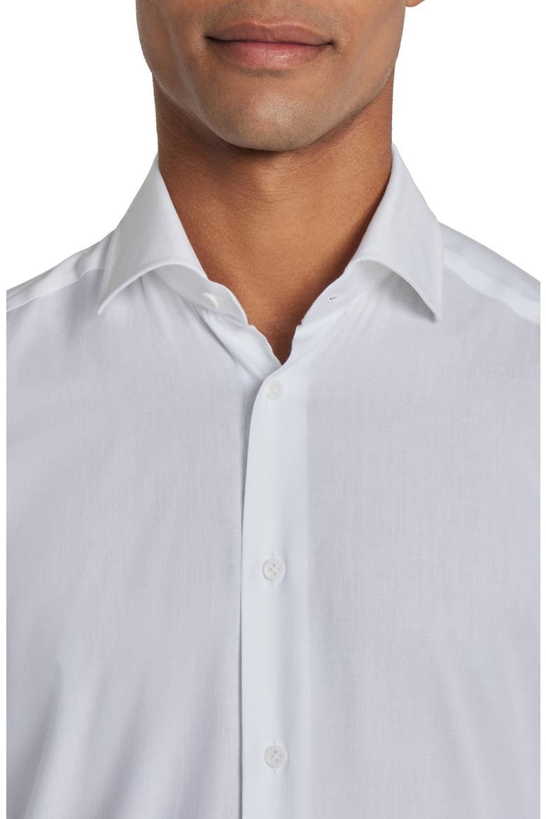 Aurelio Cotton & Silk Blend Dress Shirt, Alternate, color, WHITE