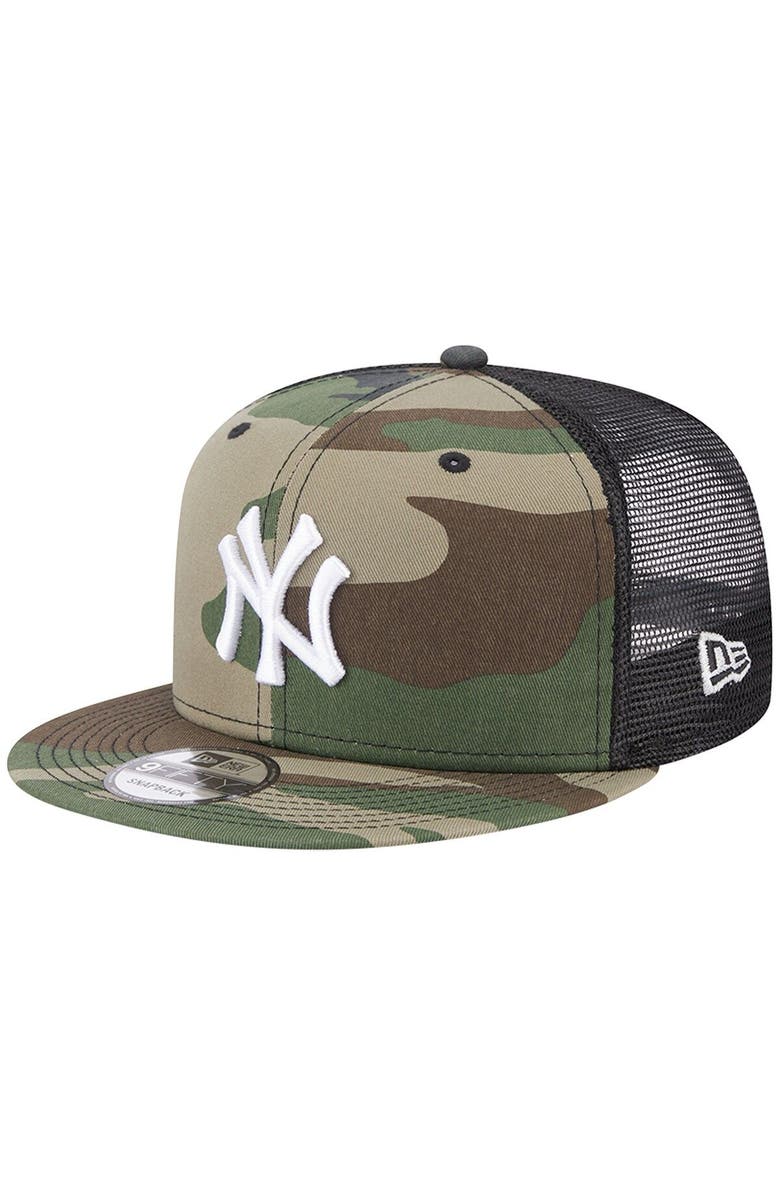 New Era Men's New Era Camo New York Yankees Trucker 9FIFTY Snapback Hat, Main, color, 