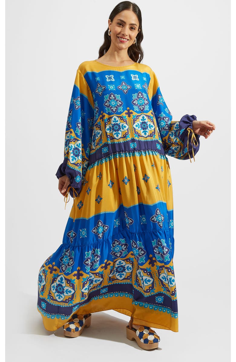 La DoubleJ Vesta Dress Placée Tiles Degrade Blue, Main, color, Tiles Degradé Giallo Blue