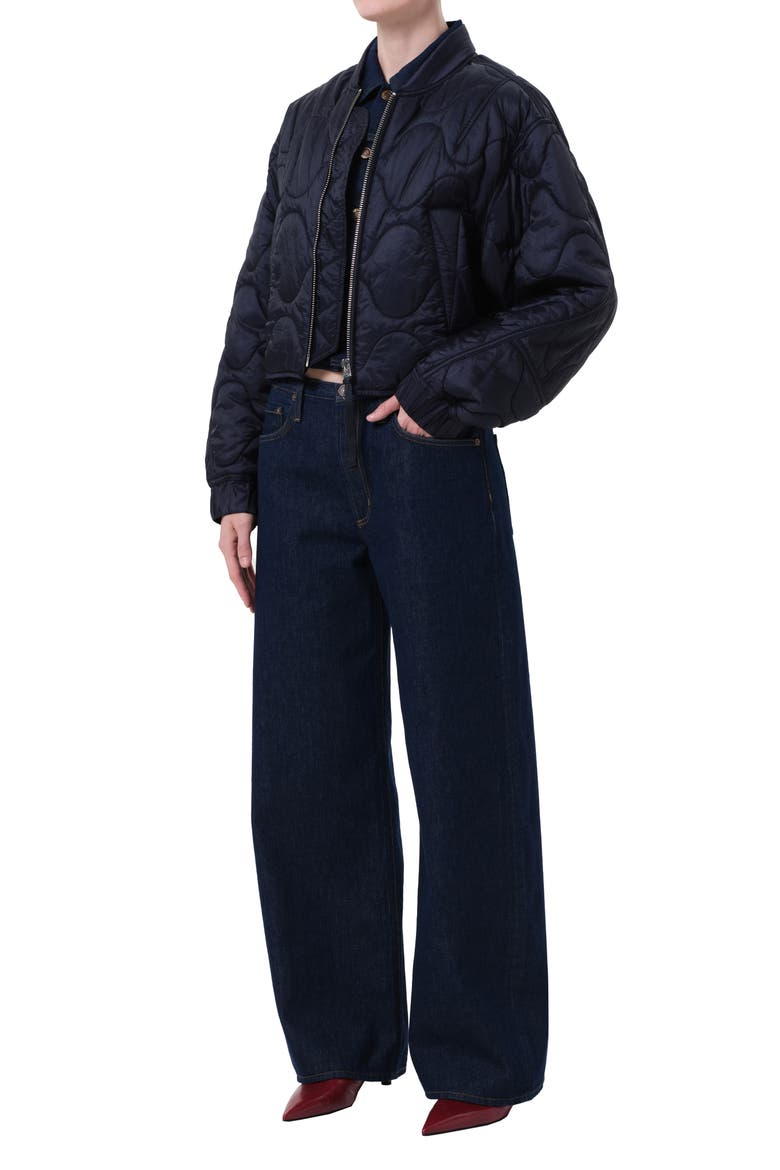 Iona Quilted Nylon Jacket, Alternate, color, INK NAVY NYLON