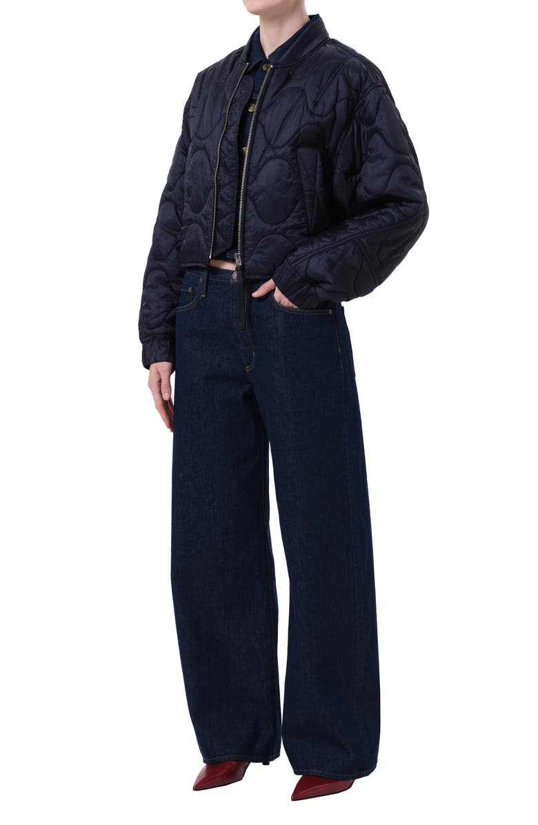 AGOLDE Iona Quilted Nylon Jacket, Alternate, color, Ink Navy Nylon