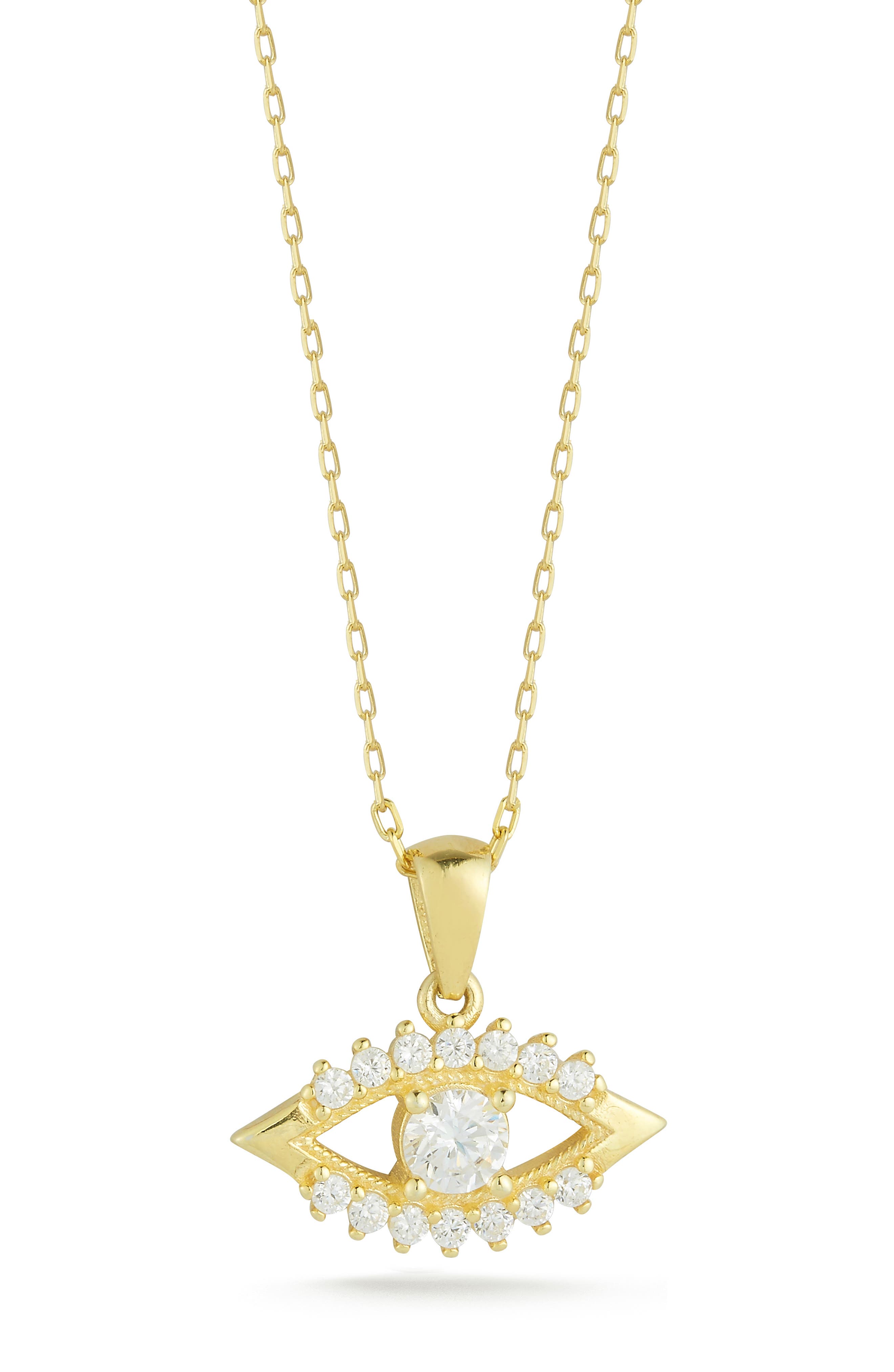 GLAZE JEWELRY Cubic Zirconia Evil Eye Pendant Necklace