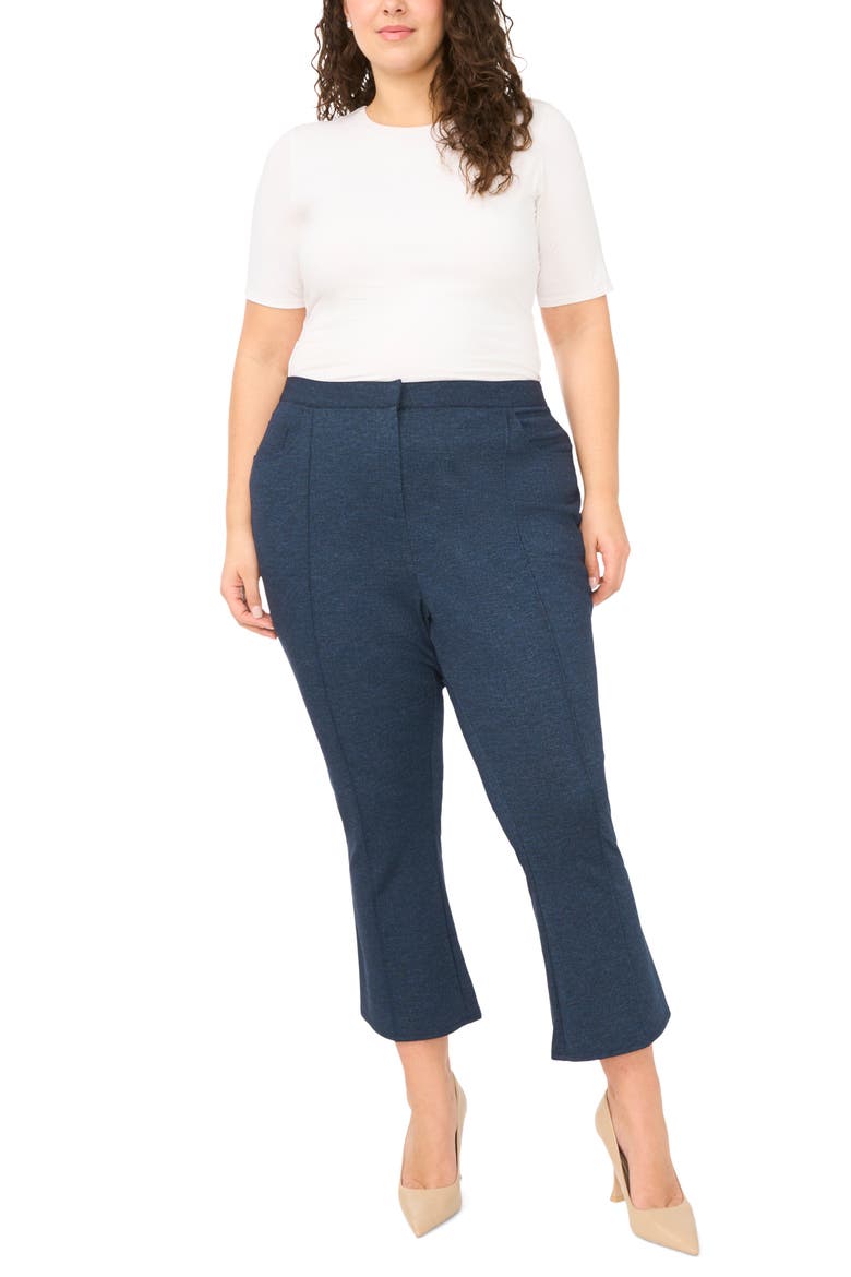 Pintuck Kick Flare Pants, Alternate, color, INDIGO NAVY