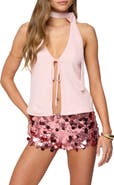 EDIKTED Rivere Split Front Halter Top