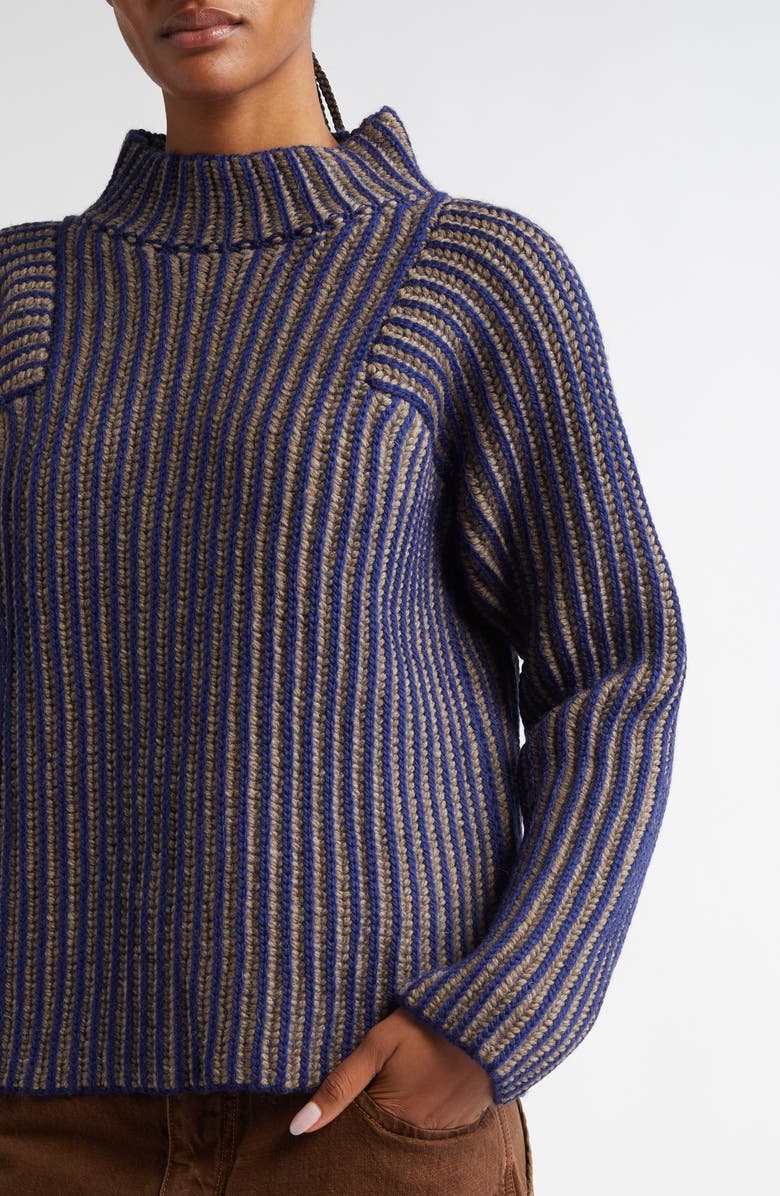 Eckhaus Latta Chalet Funnel Neck Wool Sweater, Alternate, color,