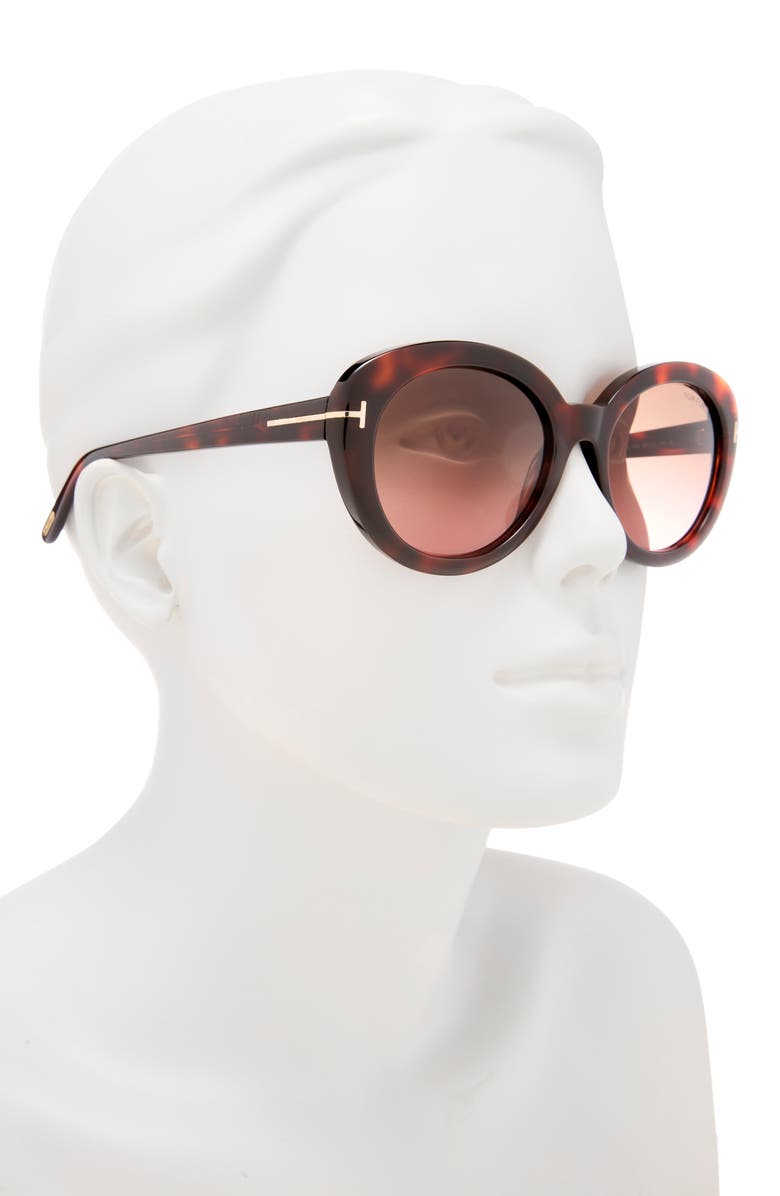 TOM FORD 55mm Round Sunglasses, Alternate, color, 