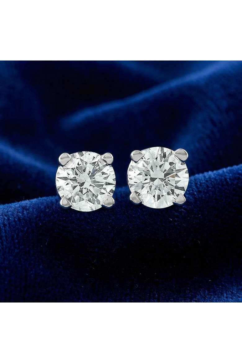 1/3 Ct Screw Back Diamond Studs 14k Gold Lab Grown Earrings, Alternate, color, 14k White Gold