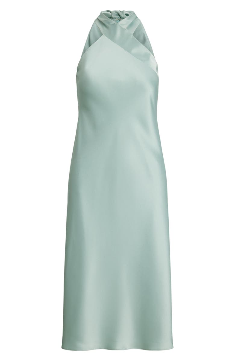 Lauren Ralph Lauren Satin Charmeuse Cocktail Halter Dress, Alternate, color,
