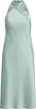 Lauren Ralph Lauren Satin Charmeuse Cocktail Halter Dress