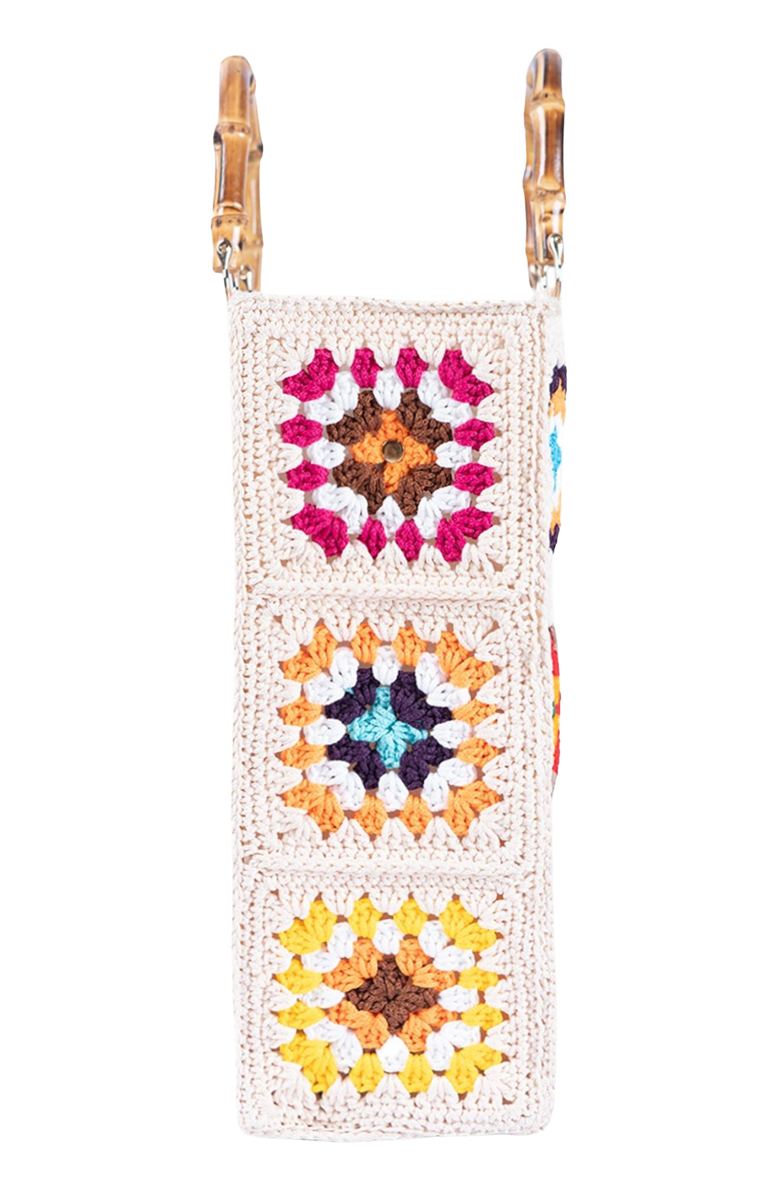 Jelavu Granny Square Crochet Tote Bag, Alternate, color, Ivory Multi