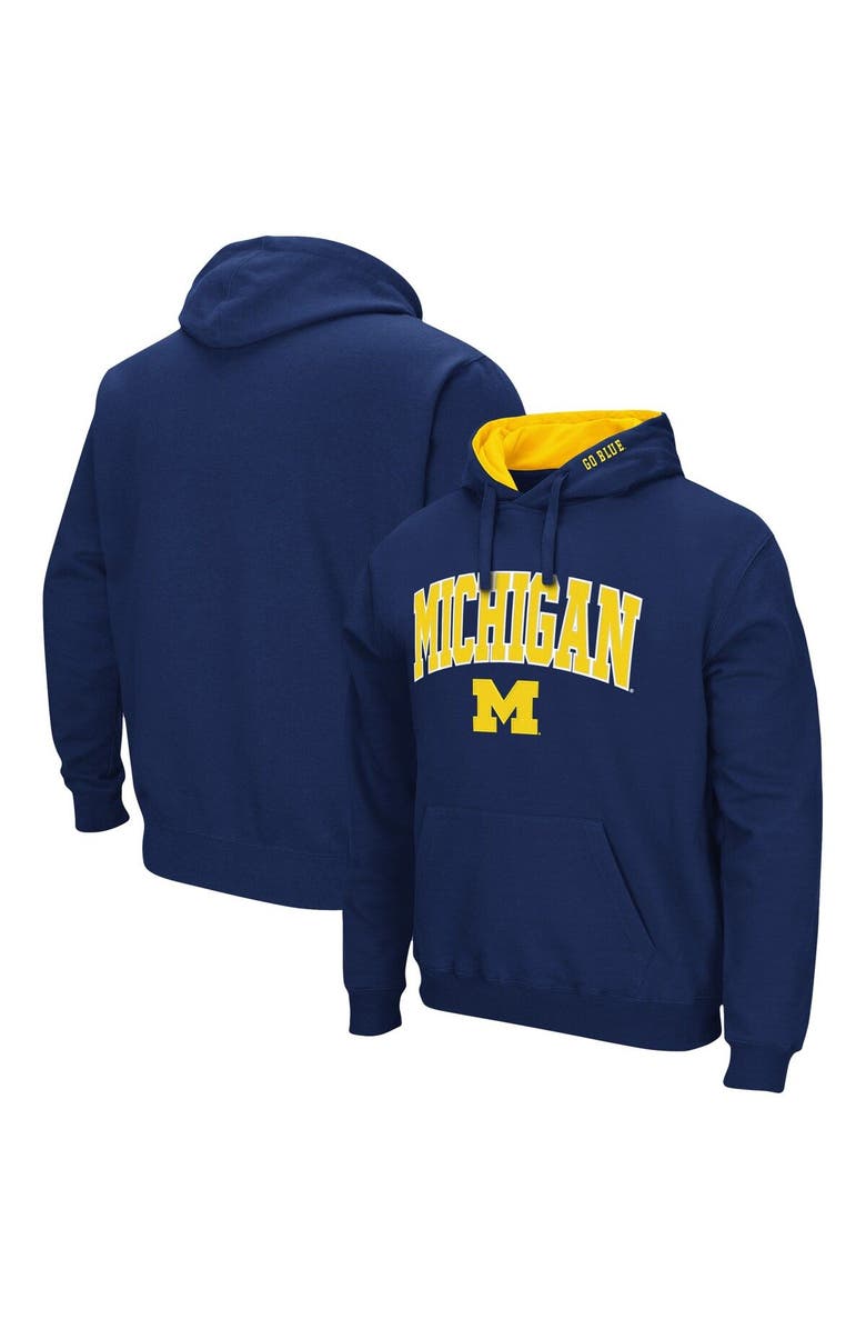 COLOSSEUM Men's Colosseum Navy Michigan Wolverines Arch & Logo 3.0 Pullover Hoodie, Main, color, Navy