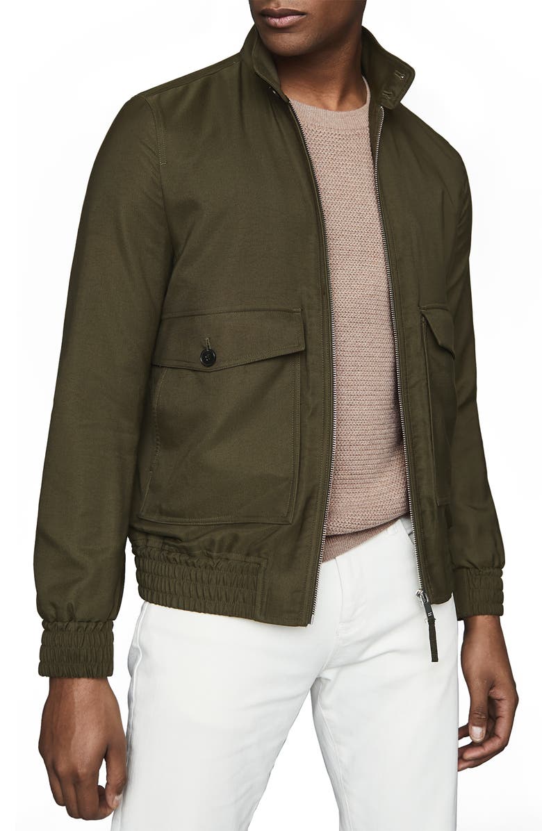 Reiss Kura Skim Fit Bomber Jacket, Main, color, 